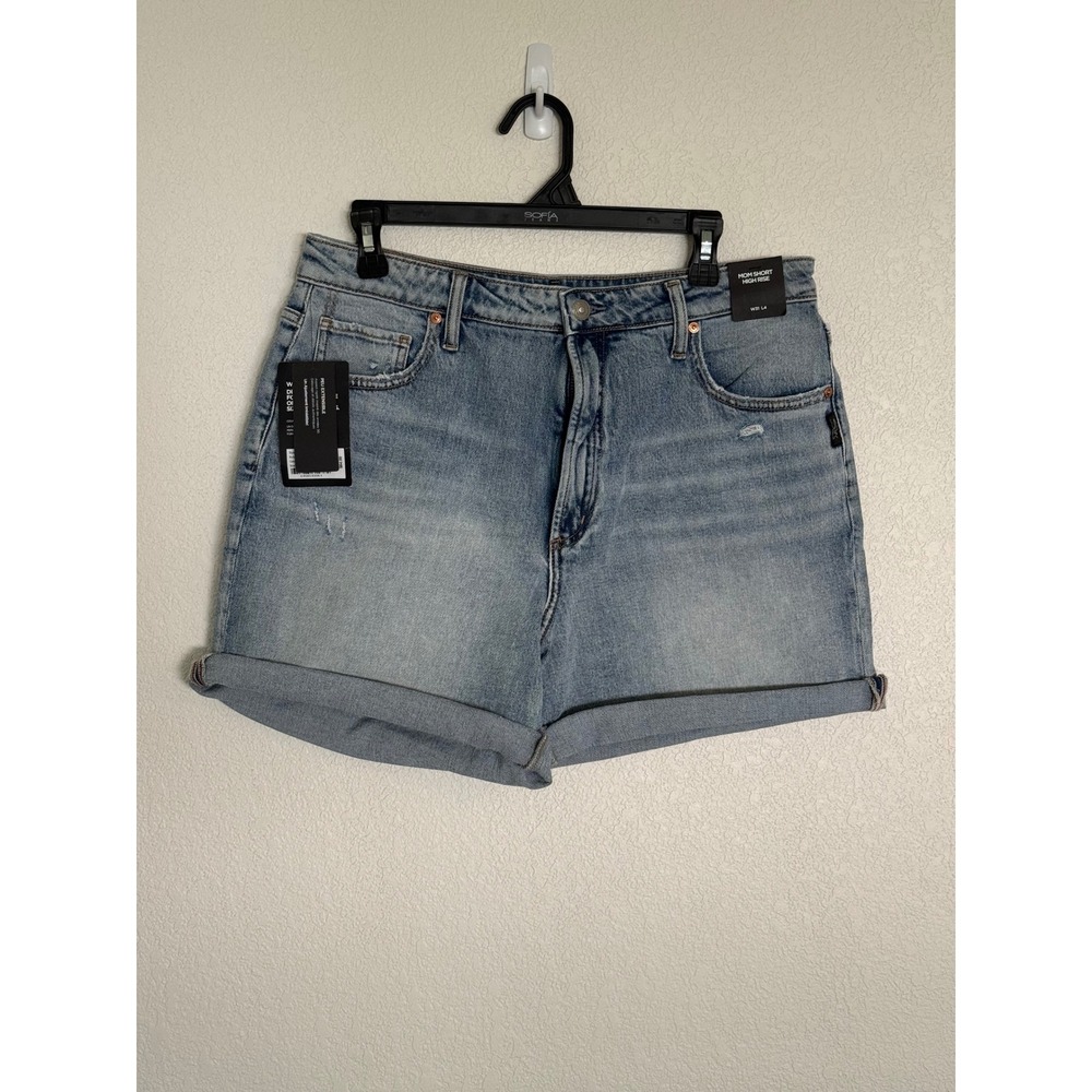 Silver Jeans Co Mom Short High Rise Light Wash Indigo Denim Shorts W31 L4 NWT
